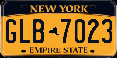 NY license plate GLB7023