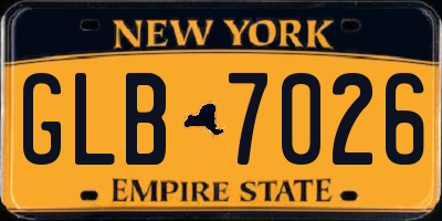 NY license plate GLB7026