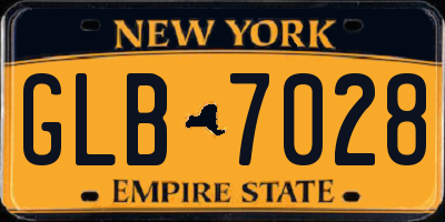 NY license plate GLB7028