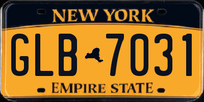NY license plate GLB7031