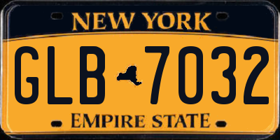 NY license plate GLB7032