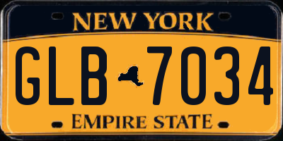 NY license plate GLB7034