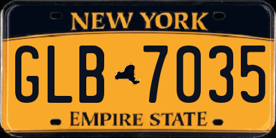 NY license plate GLB7035