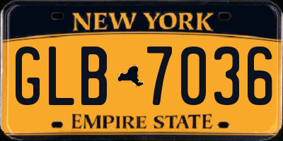 NY license plate GLB7036