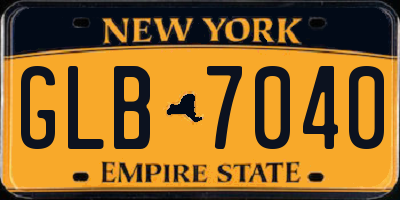 NY license plate GLB7040