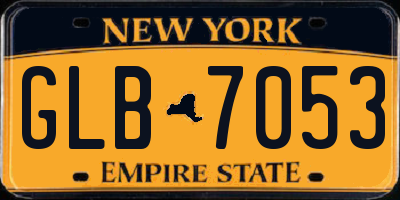 NY license plate GLB7053