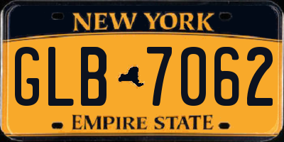 NY license plate GLB7062