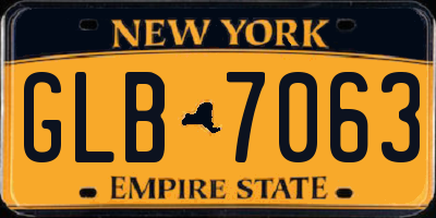 NY license plate GLB7063
