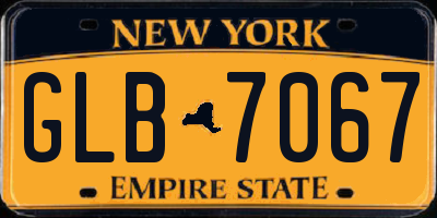 NY license plate GLB7067
