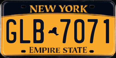 NY license plate GLB7071
