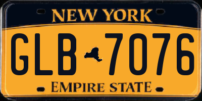 NY license plate GLB7076