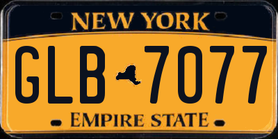 NY license plate GLB7077