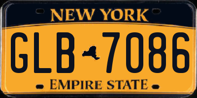 NY license plate GLB7086