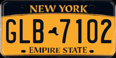 NY license plate GLB7102