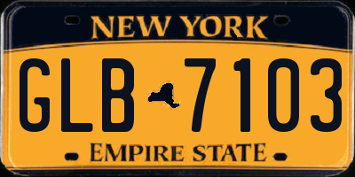 NY license plate GLB7103