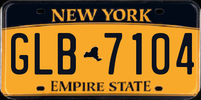 NY license plate GLB7104