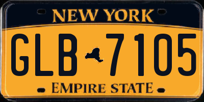 NY license plate GLB7105