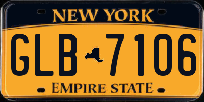 NY license plate GLB7106