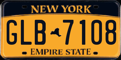 NY license plate GLB7108