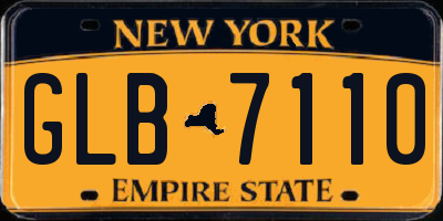 NY license plate GLB7110