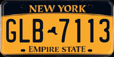 NY license plate GLB7113