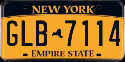 NY license plate GLB7114