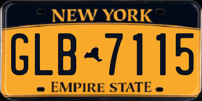 NY license plate GLB7115
