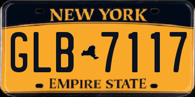 NY license plate GLB7117