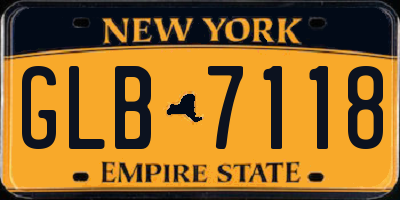 NY license plate GLB7118