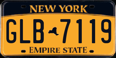 NY license plate GLB7119