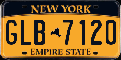 NY license plate GLB7120