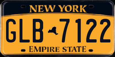 NY license plate GLB7122