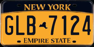 NY license plate GLB7124