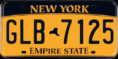 NY license plate GLB7125