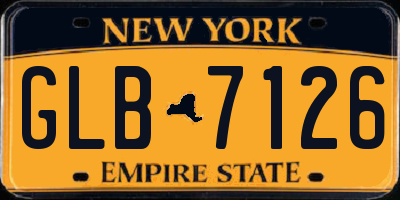 NY license plate GLB7126