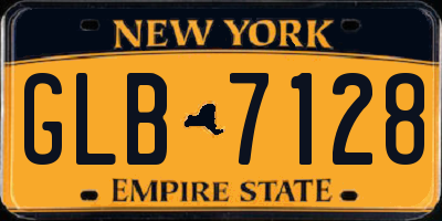 NY license plate GLB7128