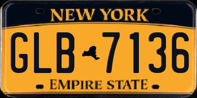 NY license plate GLB7136