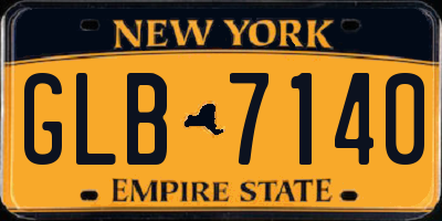 NY license plate GLB7140