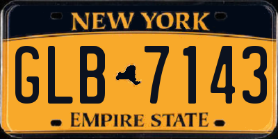 NY license plate GLB7143