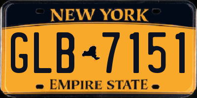 NY license plate GLB7151