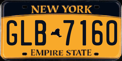 NY license plate GLB7160