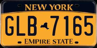 NY license plate GLB7165