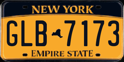 NY license plate GLB7173