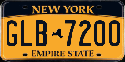 NY license plate GLB7200