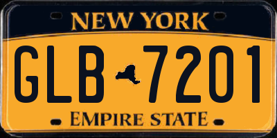 NY license plate GLB7201