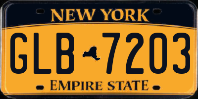 NY license plate GLB7203