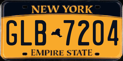 NY license plate GLB7204