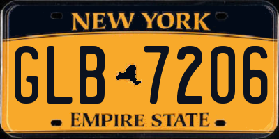 NY license plate GLB7206