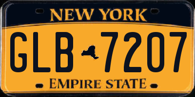 NY license plate GLB7207