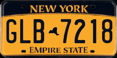 NY license plate GLB7218
